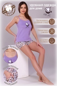 Пижама с шортами 15223 (сиреневый)