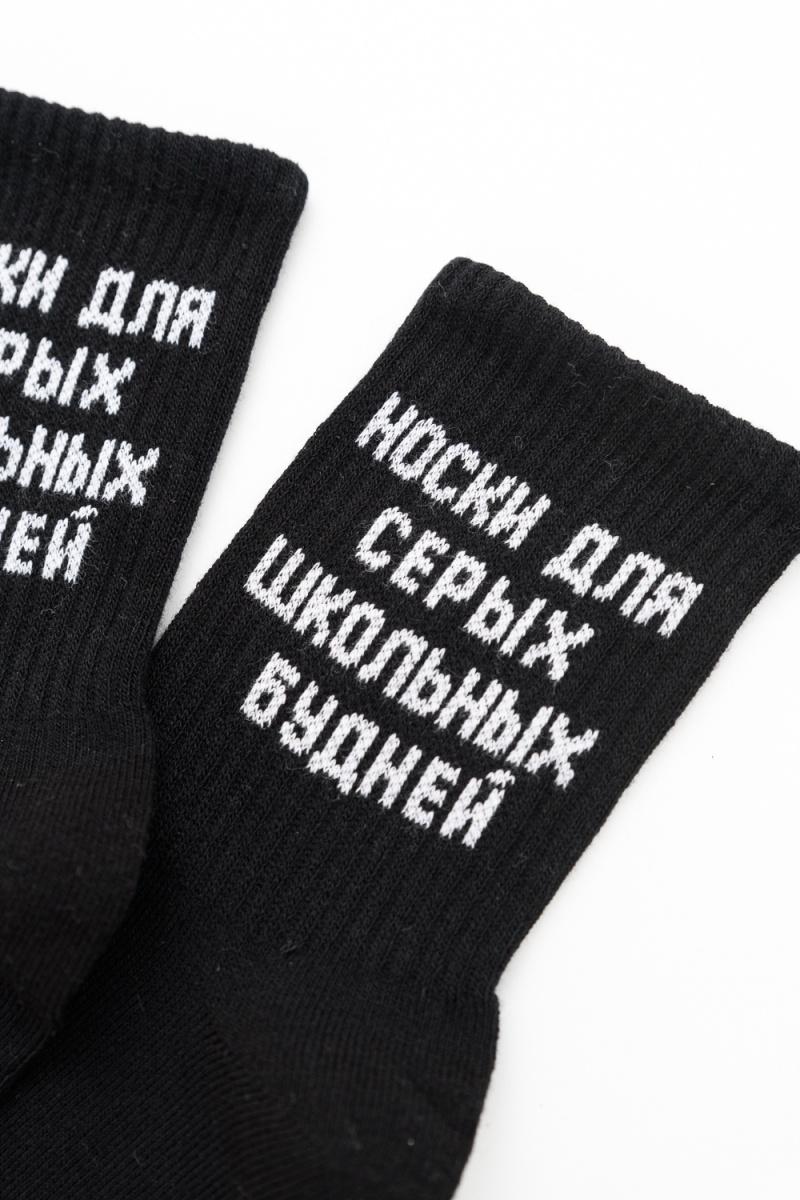 Детские носки стандарт Школьные будни (набор 2 пары) (черный)