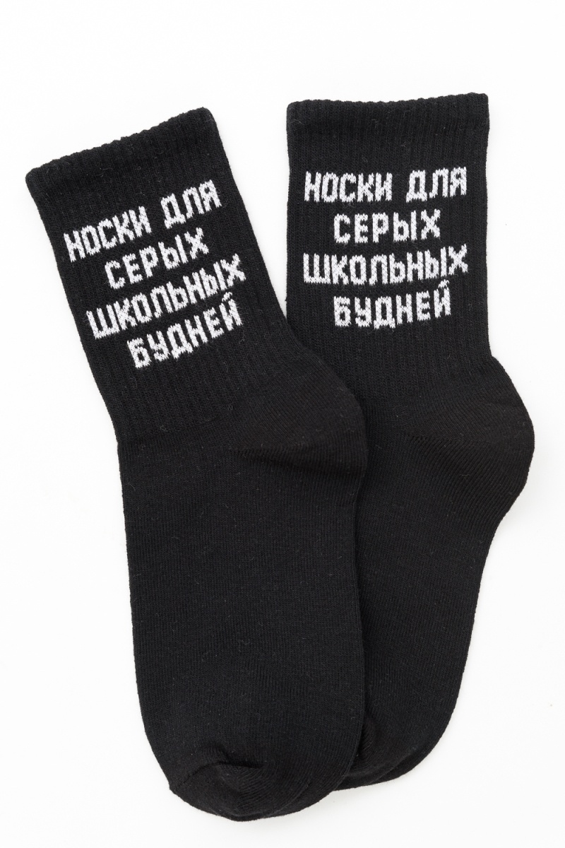 Детские носки стандарт Школьные будни (набор 2 пары) (черный)