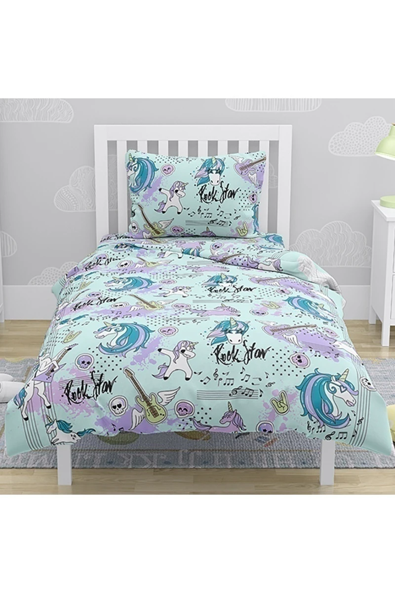 Ткань бязь 125г/м Кр. Талка, 150см "Единороги" ментол арт. 9460-3