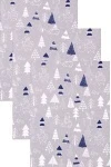 Набор полотенец рогожка 019 Новогоднее настроение (синий) - 3 шт - 45х60 см