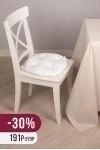 Подушка на стул из канваса круглая "ЯШ" Белый сахар (К-4) (33х33)