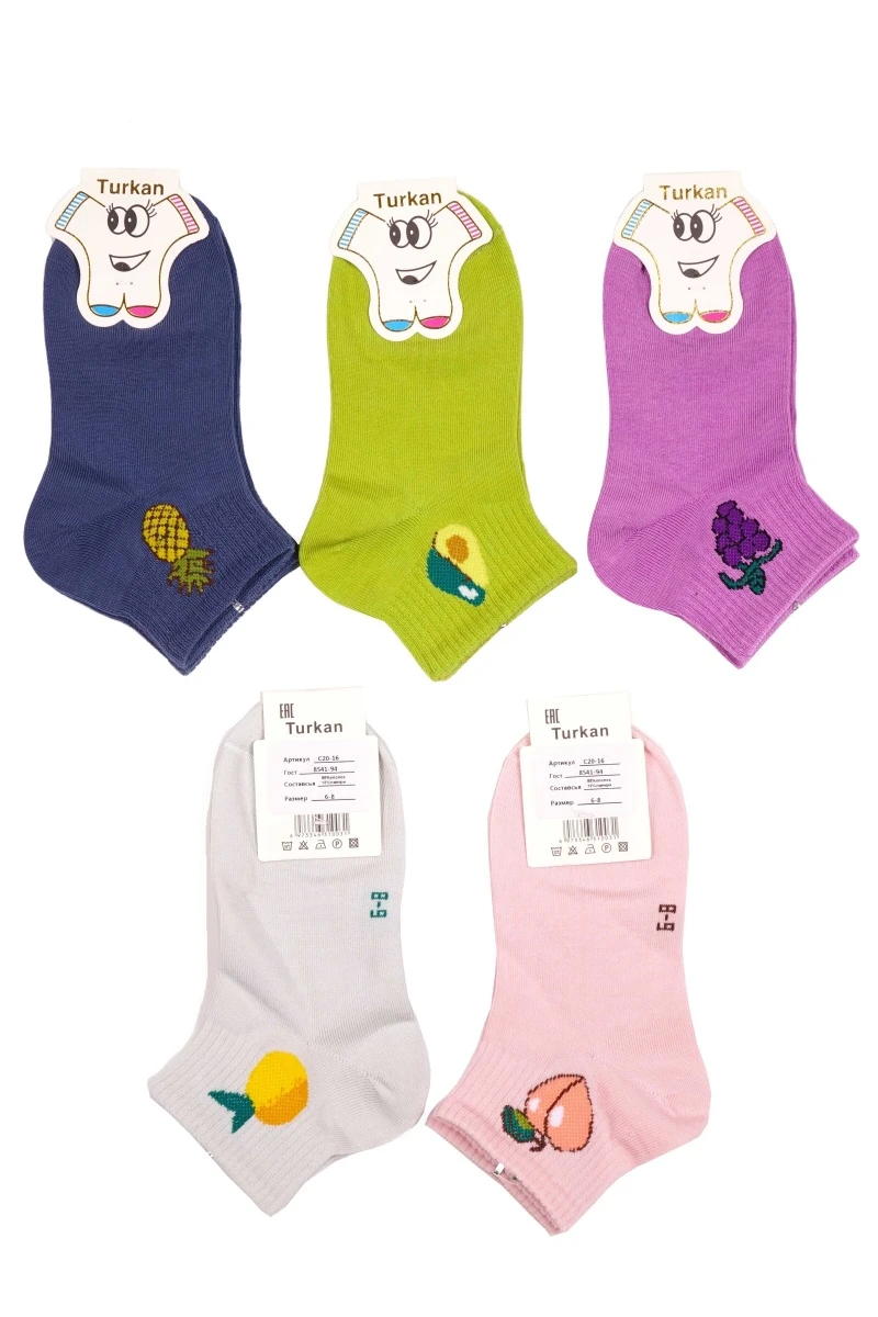 Носки для девочек хлопковые "Turkan" С20-16 (по 5 штук)