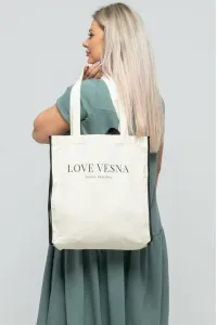 Эко сумка-шоппер из саржи "Love Vesna" (кейс), бежевый