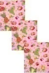 Набор вафельных полотенец (Талка) 159 Тутти-Фрутти (розовый) - 3 шт - 45х60 см