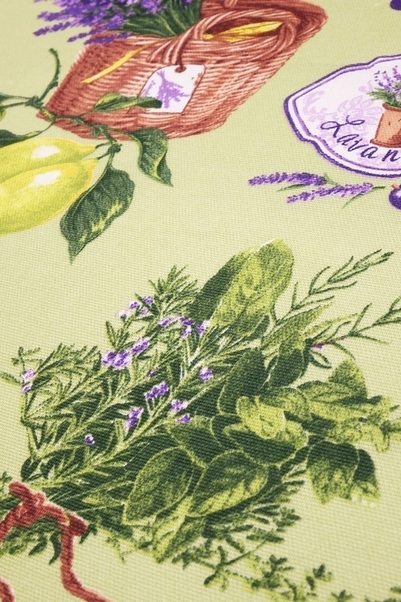 Набор полотенец рогожка (Пром) 120 Лаванда и оливки на зеленом - 3 шт - 45х60 см