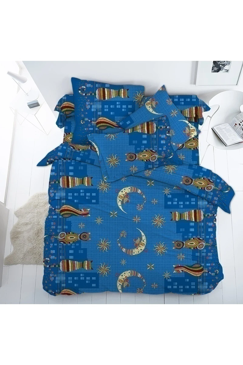 Ткань бязь 120г/м2, 150см "Коты" рис. 21109-1