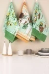 Набор вафельных полотенец 121 Душистые специи (зеленый) - 3 шт - 45х60 см