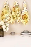 Набор вафельных полотенец (Талка) 188 Желтые петушки - 3 шт - 35х75 см