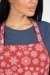 Фартук (ГОС) "Кухня" (россыпь снежинок, красный), 069 хлопок