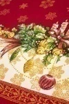 Набор полотенец рогожка (Диз) 206 Снегири в Новогоднюю ночь (красная) - 3 шт - 35х75 см