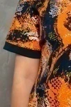 (СК) Платье "Джунгли" оранжевый, пиксель