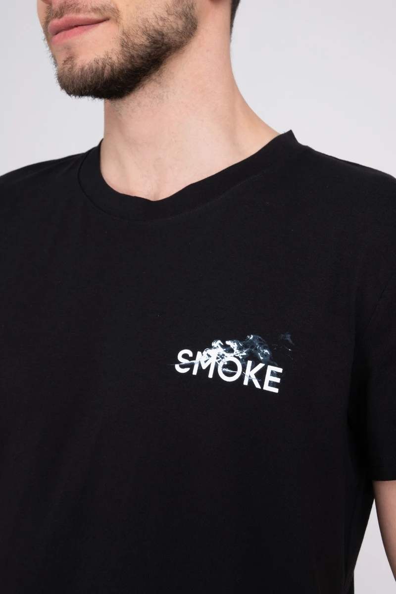 (СК) Пижама мужская "Дым" черный+бирюза