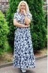(СК) Платье "Маргарита" серый, цветы