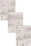 Набор вафельных полотенец (ХБК) 362 "Города" - 3 шт - 45х60 см