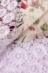 Салфетка полулен с кружевом 027 Герберы (красный) (вид 9)