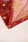 Салфетка из рогожки (Диз) 139 Парад снежинок (красный)