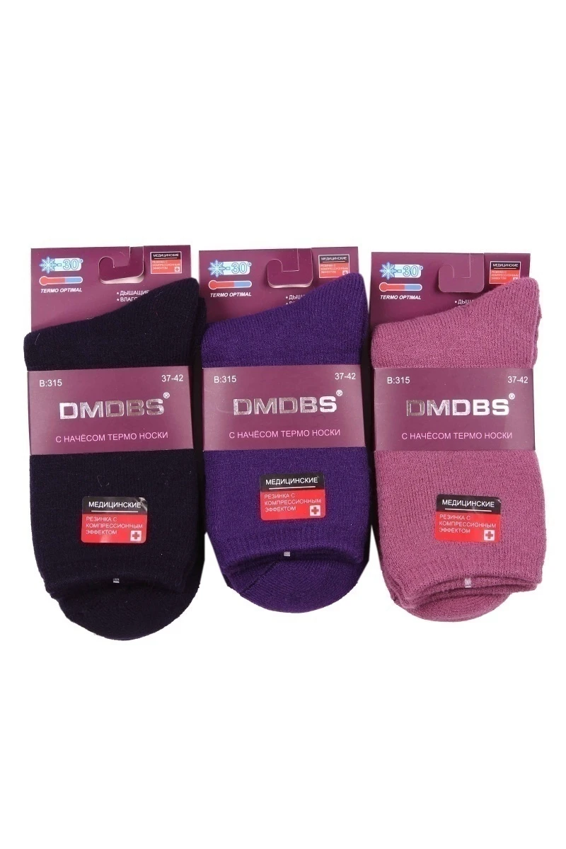 Носки женские длинные хлопковые "DMDBS" В315 р. 37-42 (по 3 штуки)