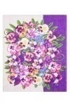 Набор полотенец рогожка 067 Королевский букет (фиолет) - 3 шт - 45х60 см