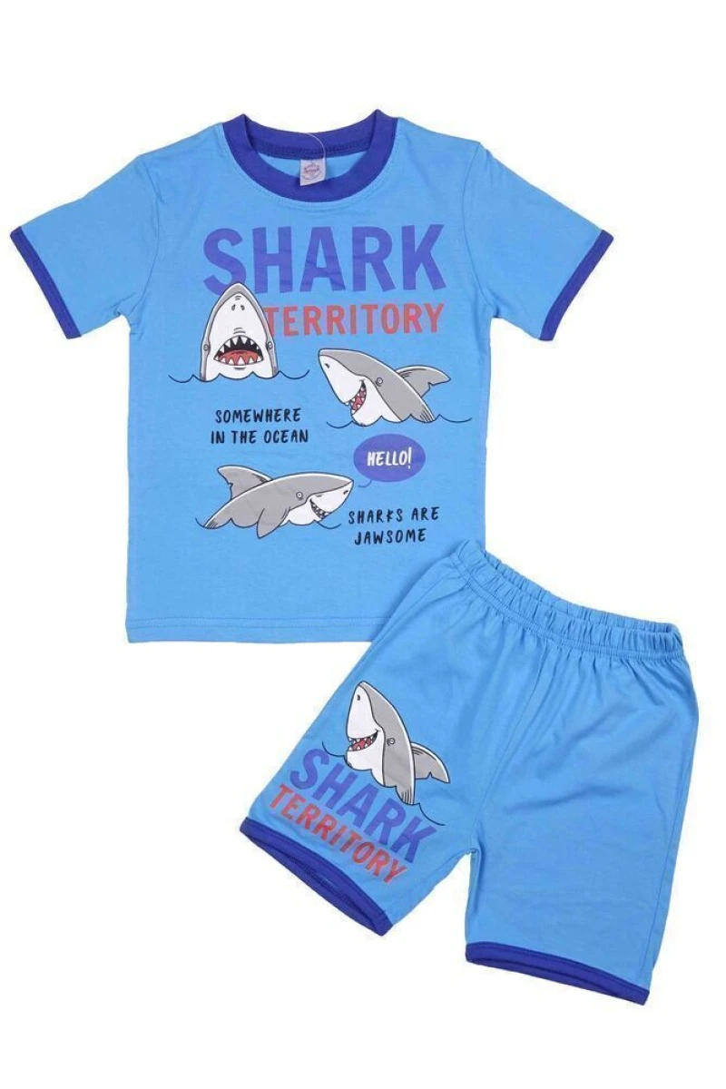 Костюм для мальчика "Территория акул" 005F голубой