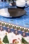 Скатерть рогожка "Пром" Мишки (голубой)