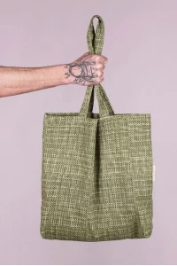 Эко сумка-шоппер из рогожки "Холщовая" (зеленый)