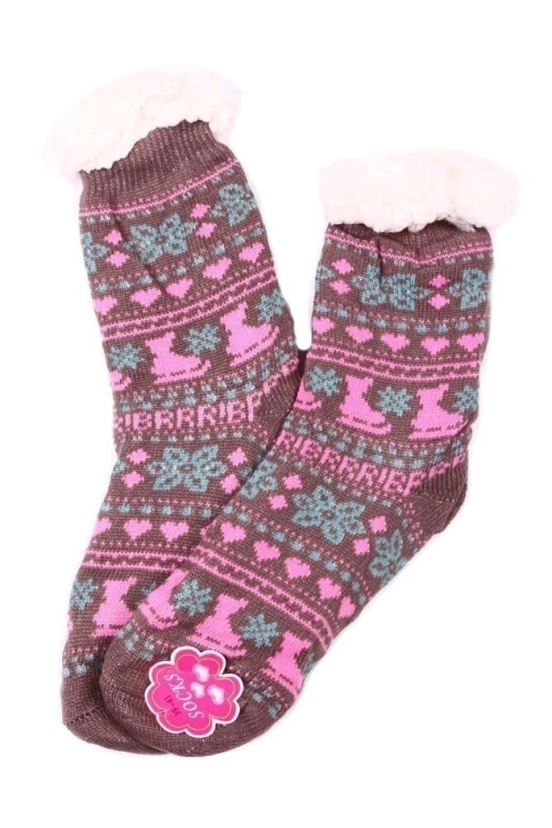 Тапочки-носки теплые домашние S002 "Socks" 002 серый