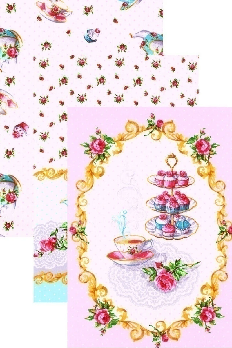 (К) Набор полотенец рогожка Чай с десертом - 3 шт - 45х60 см