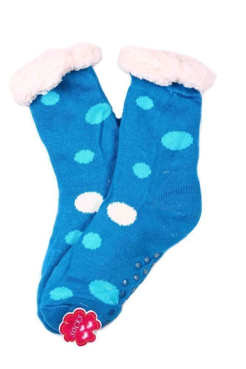 Тапочки-носки теплые домашние S003 "Socks" 003 синий