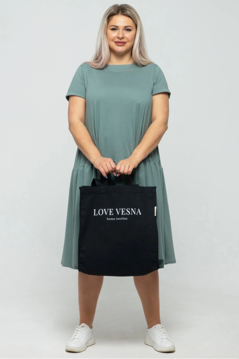 Эко сумка-шоппер из саржи "Love Vesna" (кейс), черный