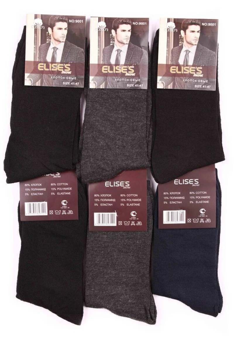 Мужские носки длинные "Elises" 9001-2 р. 41-47 (по 6 штук)