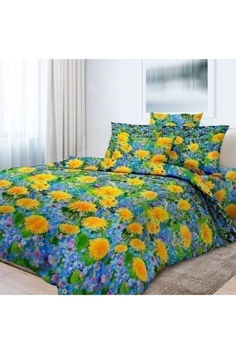 Простыня бязь Комфорт "ХБК" 125г/м "Незабудки" арт. 6614-1