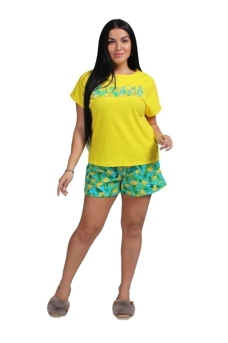 Женская пижама ЖП 022 (желтый+принт бананы)