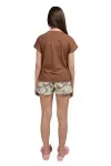 Женская пижама ЖП 022 (коричневый+принт кокосы)