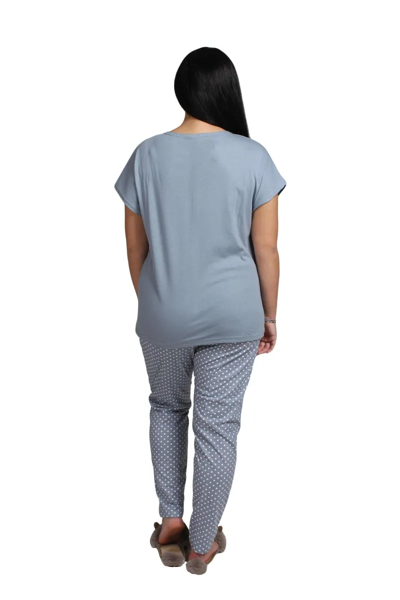 Женская пижама ЖП 010/1 (серый с горохом)