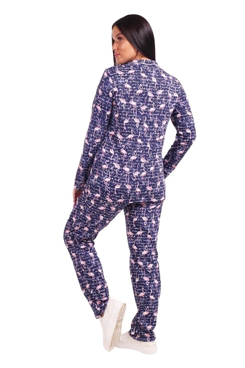 Пижама женская - Фламингосы - 905 - темно-синий