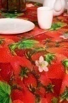 Скатерть рогожка "Диз" Клубничка