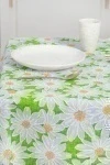 Скатерть рогожка "Диз" Ромашки (зеленый)