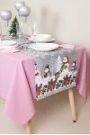 Дорожка из рогожки "Пром" Семья снеговичков (серый)