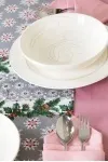 Дорожка из рогожки "Пром" Семья снеговичков (серый)