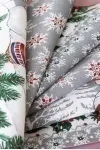 Дорожка из рогожки "Пром" Семья снеговичков (серый)