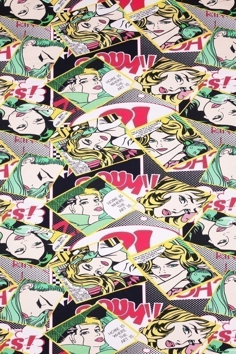 Ткань футер 2-х нитка 230г/м2, 196см "Комикс"