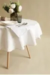 Скатерть круглая рогожка "Диз" Белое кружево (145х145 см)