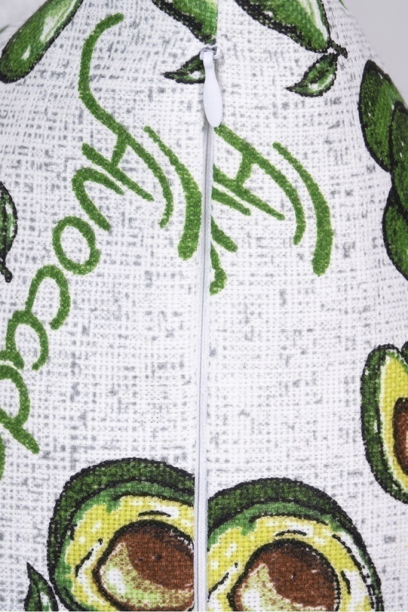 Декоративная наволочка на молнии из рогожки "ГОС" Дольки авокадо