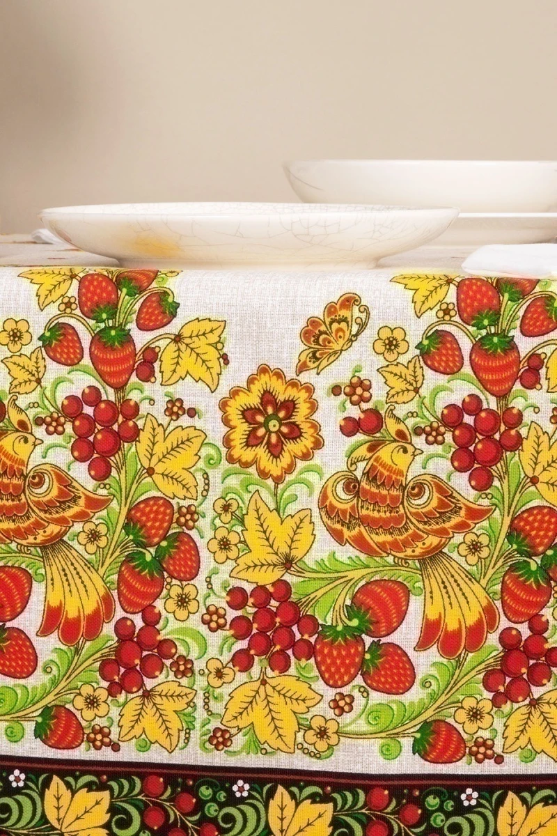 Скатерть рогожка "Диз" Хохлома (земляника) LV-РОГОЖКА за 508 ₽ купить в ...