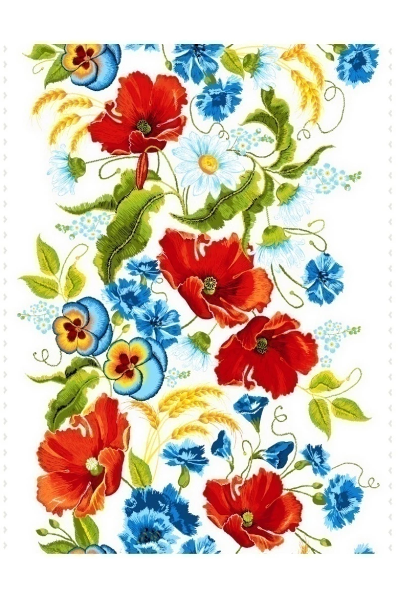 Дорожка "ХБК" 228г/м2, 50см "Маковое поле" арт. 30132-1