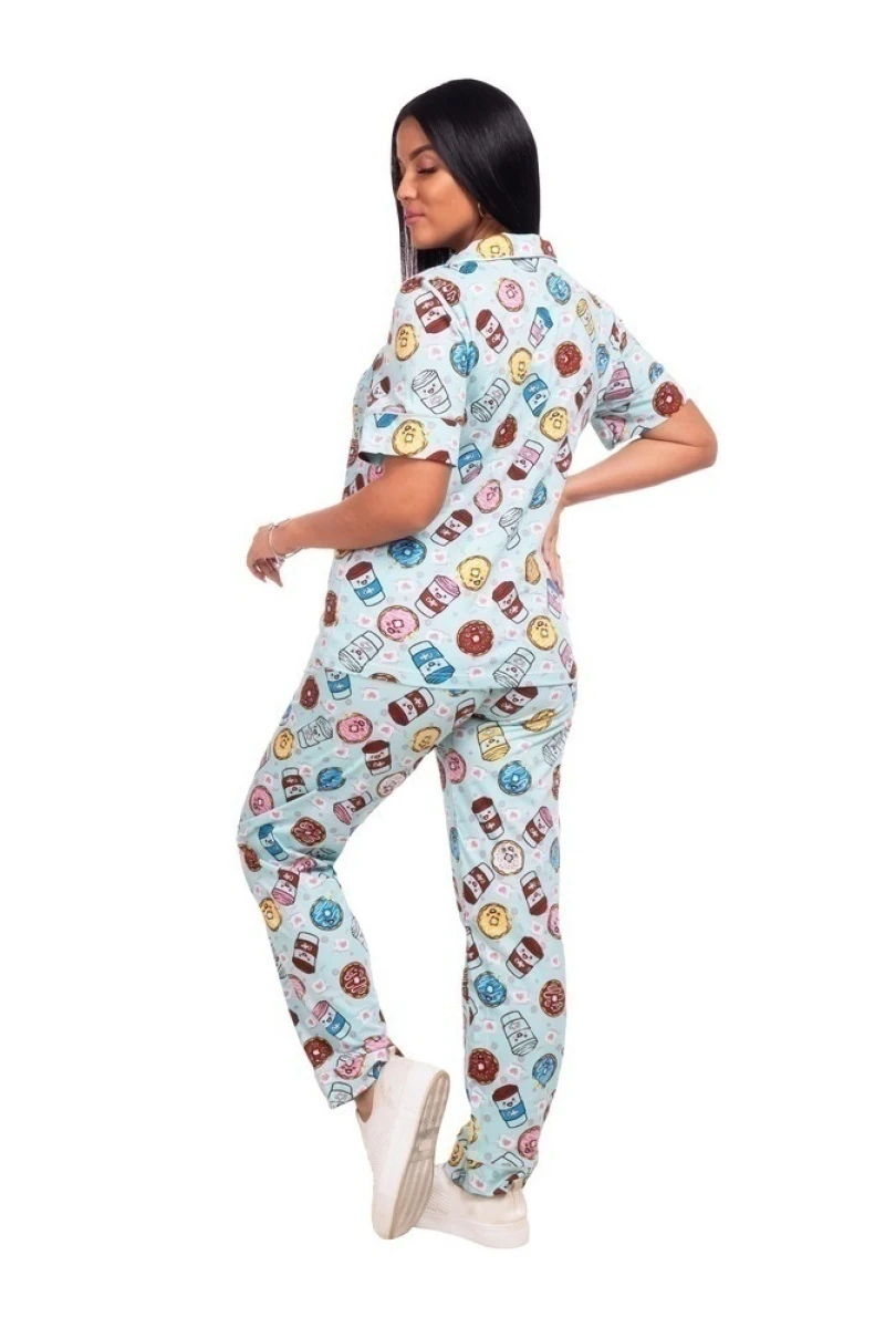 Пижама с брюками Пончики с кофе Б28М