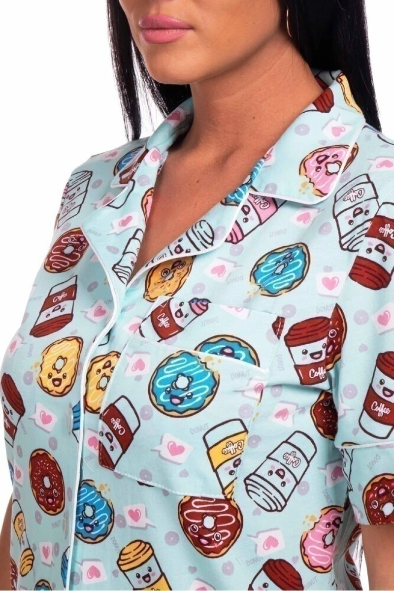 Пижама с брюками Пончики с кофе Б28М