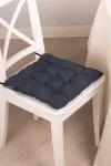 Подушка на стул из хлопка Бохо (графит) (М-9)