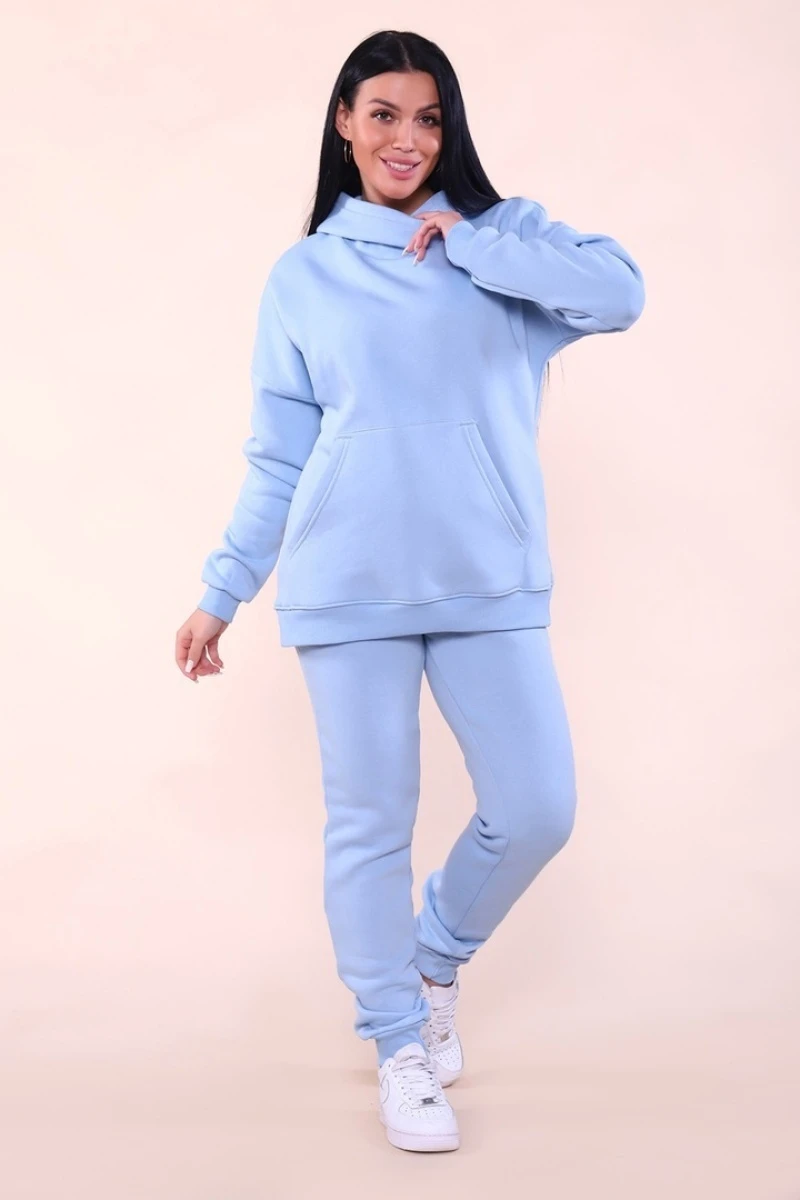 Костюм с начесом стиль oversize - XXI - 399 - голубой